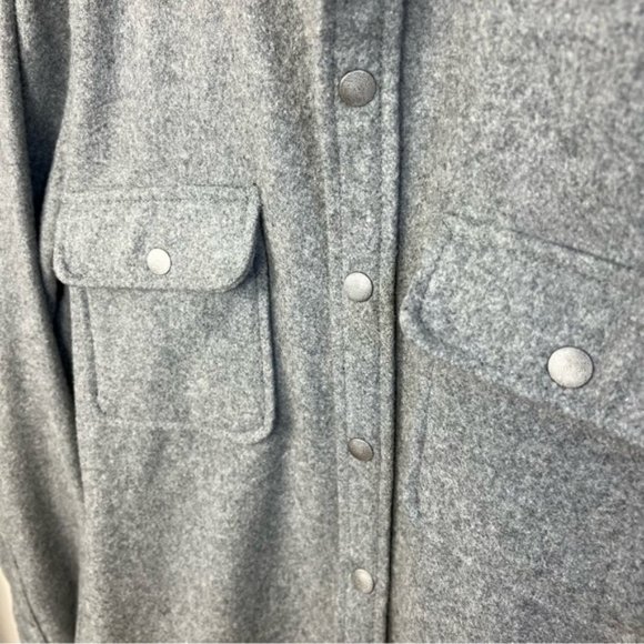 Wallin & Bros. Gray Wool Shirt Jacket Heavy Button Front Shirt - Picture 4 of 7
